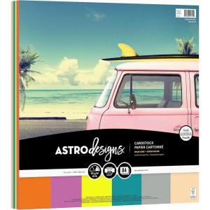 imageAstrodesigns Crafting Cardstock 12quot x 12quot 65 lb176 gsm 6Color Endless Summer Assortment 84 Sheets 91795