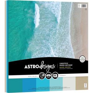 imageAstrodesigns Crafting Cardstock 12quot x 12quot 65 lb176 gsm 6Color Ocean Assortment 84 Sheets 91794
