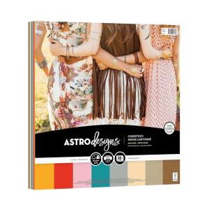 imageAstrodesigns Crafting Cardstock 12quot x 12quot 65 lb176 gsm Bold BOHO 8Color Assortment 80 Sheets 91037