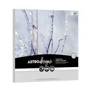 imageAstrodesigns Crafting Cardstock 12quot x 12quot 65 lb176 gsm White Silver 60 Sheets 91021