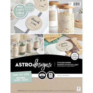 imageAstrodesigns Sticker Paper 85quot x 11quot Fully Adhesive Back White 30 Sheets 91702Kraft