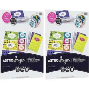 imageAstrodesigns Sticker Paper 85quotx11quot 24lb89gsm White 15 Sheets 912960215 Count Pack of 2