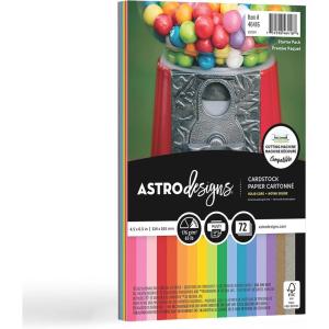 imageNeenah Astrodesigns Cardstock Small Cardstock 45quot x 65quot 65 lb176 GSM Starter Pack 18Colors 72 Sheets 464160445 x 65