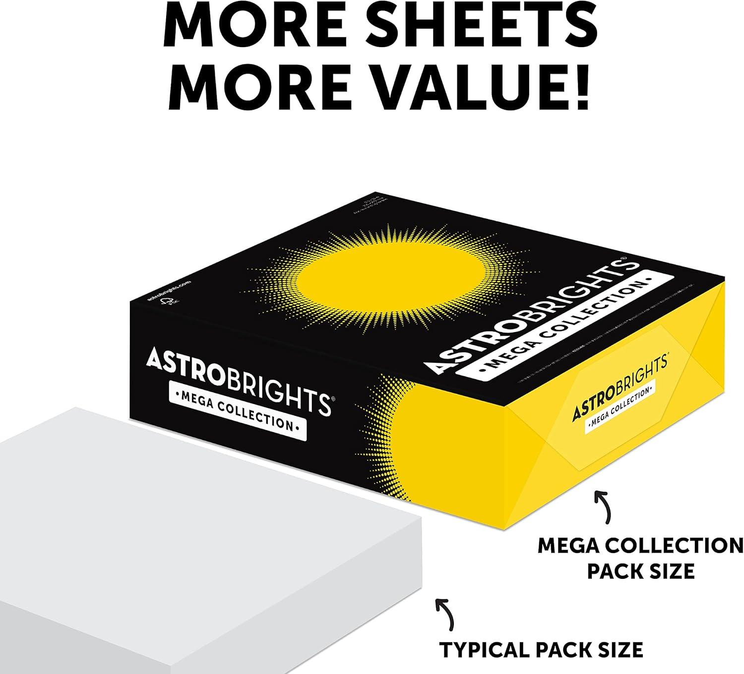 imageAstrobrights Mega Collection Colored Cardstock quotFlourescentquot 5Color Assortment 320 Sheets 65 lb176 gsm 85quot x 11quot  MORE SHEETS 917031 Ream