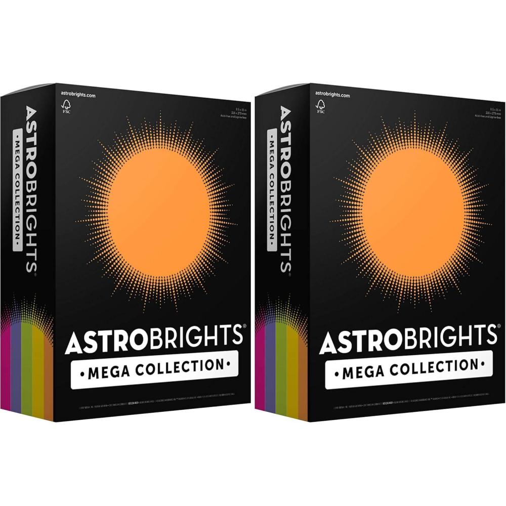 imageAstrobrights Mega Collection Colored Paper quotJoyfulquot 5Color Assortment 625 Sheets 24 lb89 gsm 85quot x 11quot  MORE SHEETS 91624625 Count Pack of 2