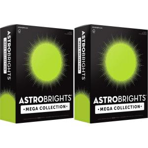 imageAstrobrights Mega Collection Colored Cardstock Neon Green 320 Sheets 65 lb176 gsm 85quot x 11quot  MORE SHEETS 916791 Ream Pack of 2