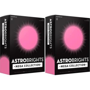 imageAstrobrights Mega Collection Colored Cardstock Neon Pink 320 Sheets 65 lb176 gsm 85quot x 11quot  MORE SHEETS 916811 Ream Pack of 2