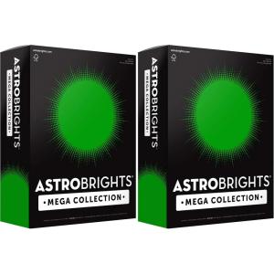 imageAstrobrights Mega Collection Colored Cardstock Ultra Green 320 Sheets 65 lb176 gsm 85quot x 11quot  MORE SHEETS 916781 Ream Pack of 2
