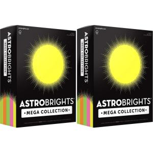 imageAstrobrights Mega Collection Colored Cardstock quotFlourescentquot 5Color Assortment 320 Sheets 65 lb176 gsm 85quot x 11quot  MORE SHEETS 917031 Ream Pack of 2