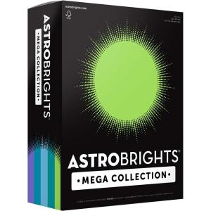 imageAstrobrights Mega Collection Colored PaperquotFrostyquot 5Color Assortment 625 Sheets 24 lb89 gsm 85quot x 11quot  MORE SHEETS 91686 AssortedFrosty