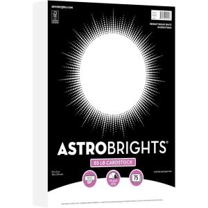 imageAstrobrightsNeenah Bright White Cardstock 85quot x 11quot 65 lb176 gsm White 75 Sheets 9090502  Packaging May Vary85 x 11 Pack of 5