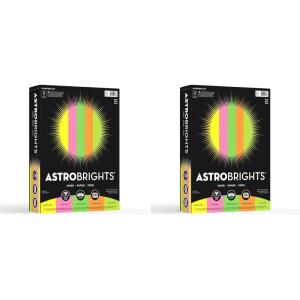 imageNeenah Astrobrights Bright Color Paper Letter Size Paper 24 lb Assorted Colors 500 Sheets8 12x11 Pack of 2