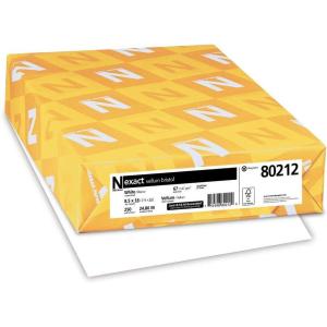 imageWausau Exact Vellum Bristol Cardstock 250 Sheets White 94 Brightness 67 lb 85 x 14 Inches85 x 14 Inches Pack of 6