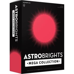 imageAstrobrights Mega Collection Colored Paper Bright Red 625 Sheets 24 lb89 gsm 85quot x 11quotMORE SHEETS 916201 Ream