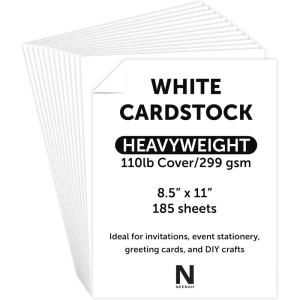 imageNeenah White Cover Cardstock 110 lb Heavyweight Cover Stock 185 Sheets 94 Brightness 85 x 11 Ideal for Invitations amp Cards 91346