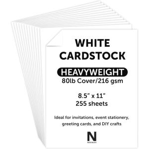 imageNeenah White Cover Cardstock 80 lb Heavyweight Cover Stock 255 Sheets 94 Brightness 85 x 11 Ideal for Invitations amp Cards 91308